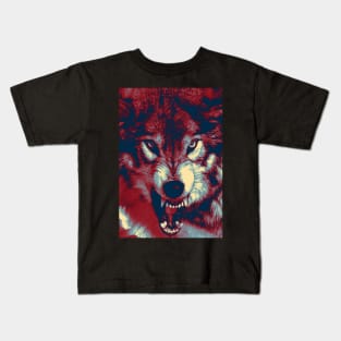 Wolf ayes 02 Kids T-Shirt